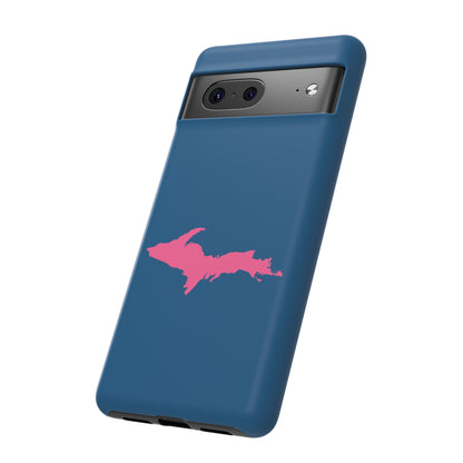 Michigan Upper Peninsula Tough Phone Case (Blueberry w/ Pink UP Outline) | Samsung & Pixel Android