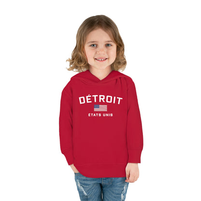 'Détroit États Unis' Hoodie (w/USA Flag Outline) | Unisex Toddler