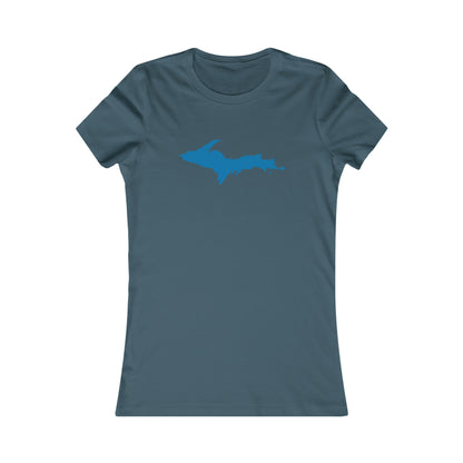 Michigan Upper Peninsula T-Shirt (w/ Azure UP Outline) | Women's Slim Fit