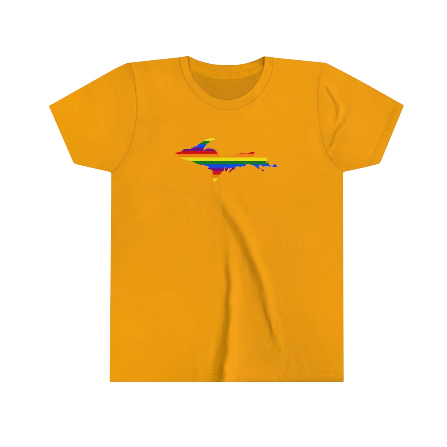 Michigan Upper Peninsula T-Shirt (w/ UP Pride Flag Outline) | Youth Short Sleeve