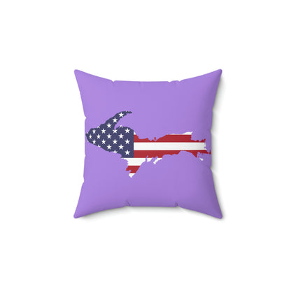 Michigan Upper Peninsula Accent Pillow (w/ UP USA Flag Outline) | Lavender