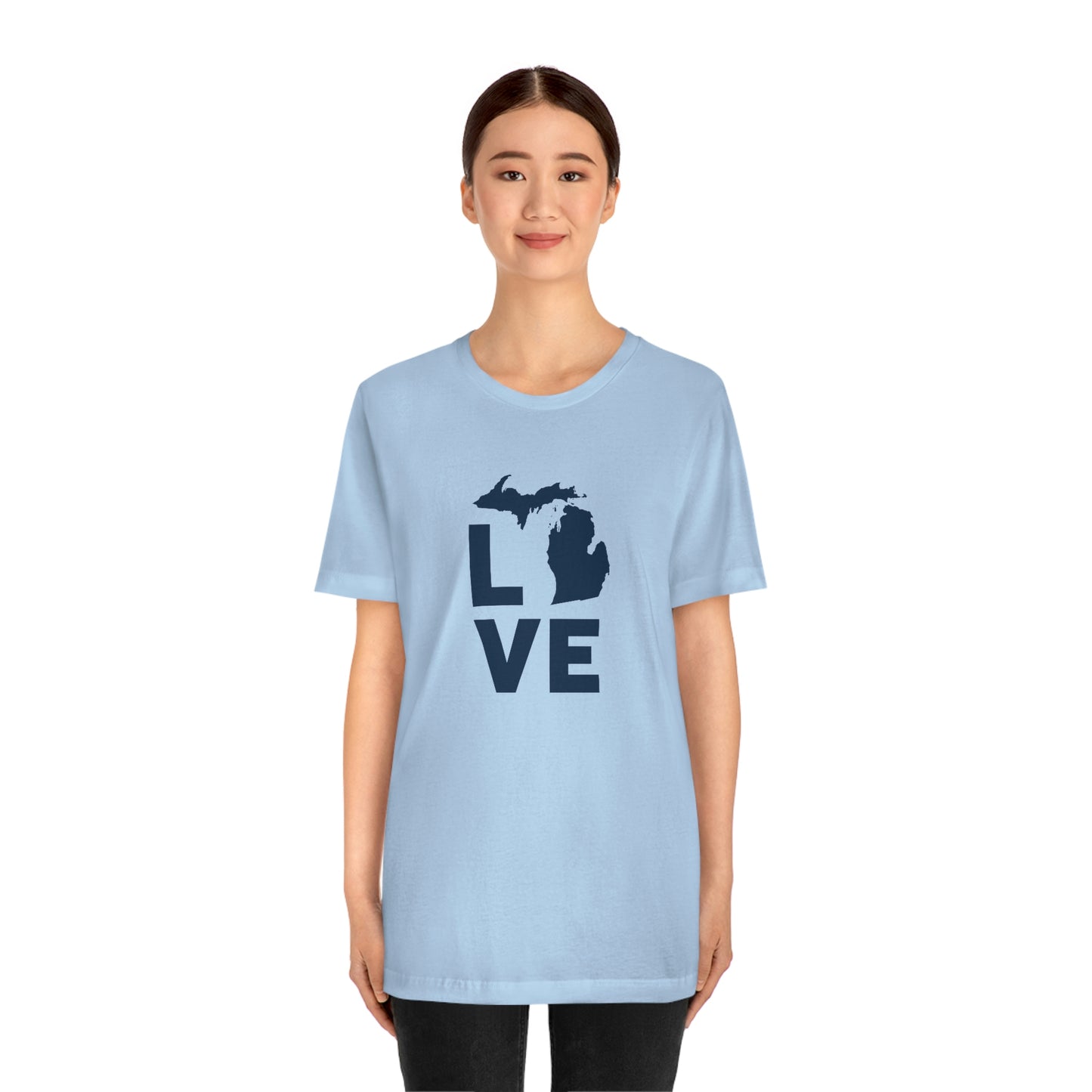 Michigan 'Love' T-Shirt (Geometric Sans Font) | Unisex Standard Fit