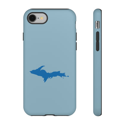 Michigan Upper Peninsula Tough Phone Case (Opal Blue w/ Azure UP Outline) | Apple iPhone