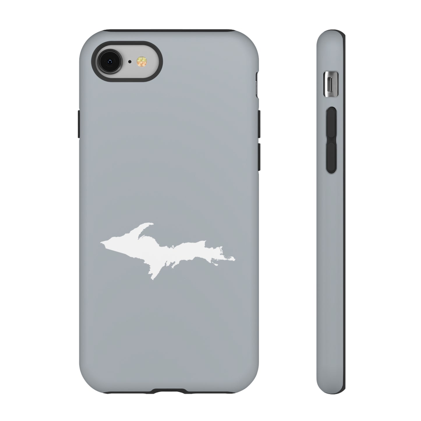 Michigan Upper Peninsula Tough Phone Case (Silver w/ UP Outline) | Apple iPhone