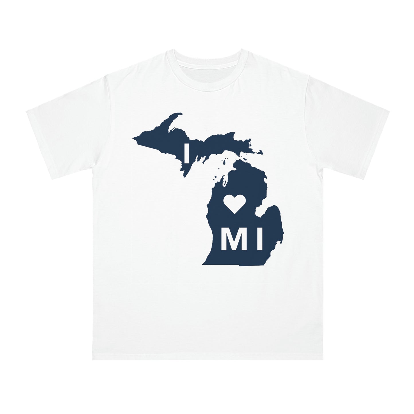 'I ♡ Michigan' T-Shirt (Full Body Outline) | Organic Unisex