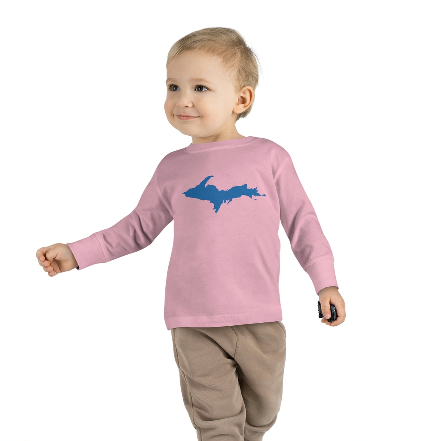 Michigan Upper Peninsula T-Shirt (w/ Azure UP Outline) | Toddler Long Sleeve