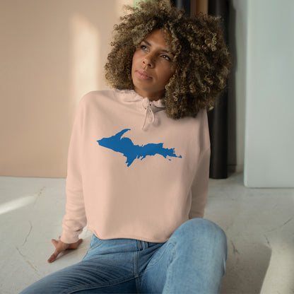 Michigan Upper Peninsula Cropped Hoodie (w/ Azure UP Outline)