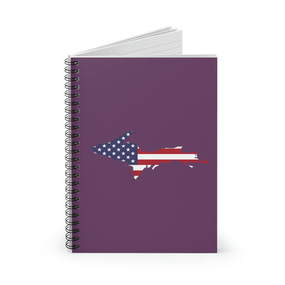 Michigan Upper Peninsula Spiral Notebook (w/ UP USA Flag) | Plum