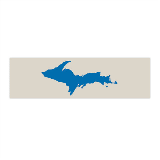 Michigan Upper Peninsula Bumper Sticker (w/ Azure UP Outline) | Canvas Color Background