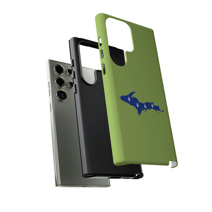 Michigan Upper Peninsula Tough Phone Case (Gooseberry Green w/ UP Quebec Flag Outline) | Samsung & Pixel Android