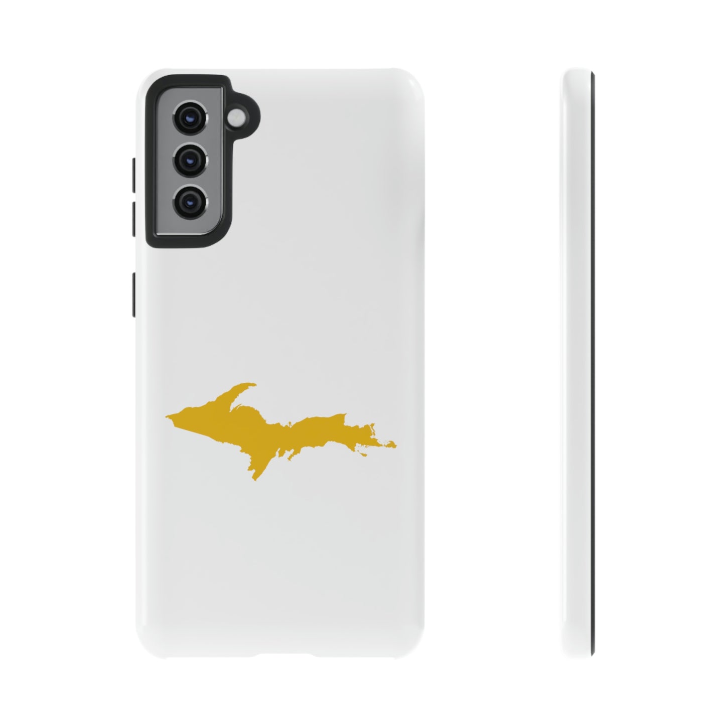 Michigan Upper Peninsula Tough Phone Case (w/ Gold UP Outline) | Samsung & Pixel Android