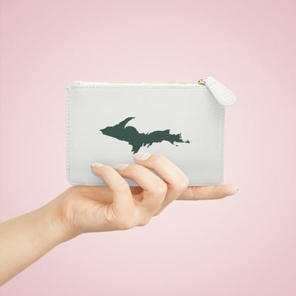 Michigan Upper Peninsula Mini Clutch Bag (Birch Bark White w/ Green UP Outline)