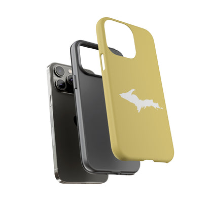 Michigan Upper Peninsula Tough Phone Case (Plum Yellow w/ UP Outline) | Apple iPhone