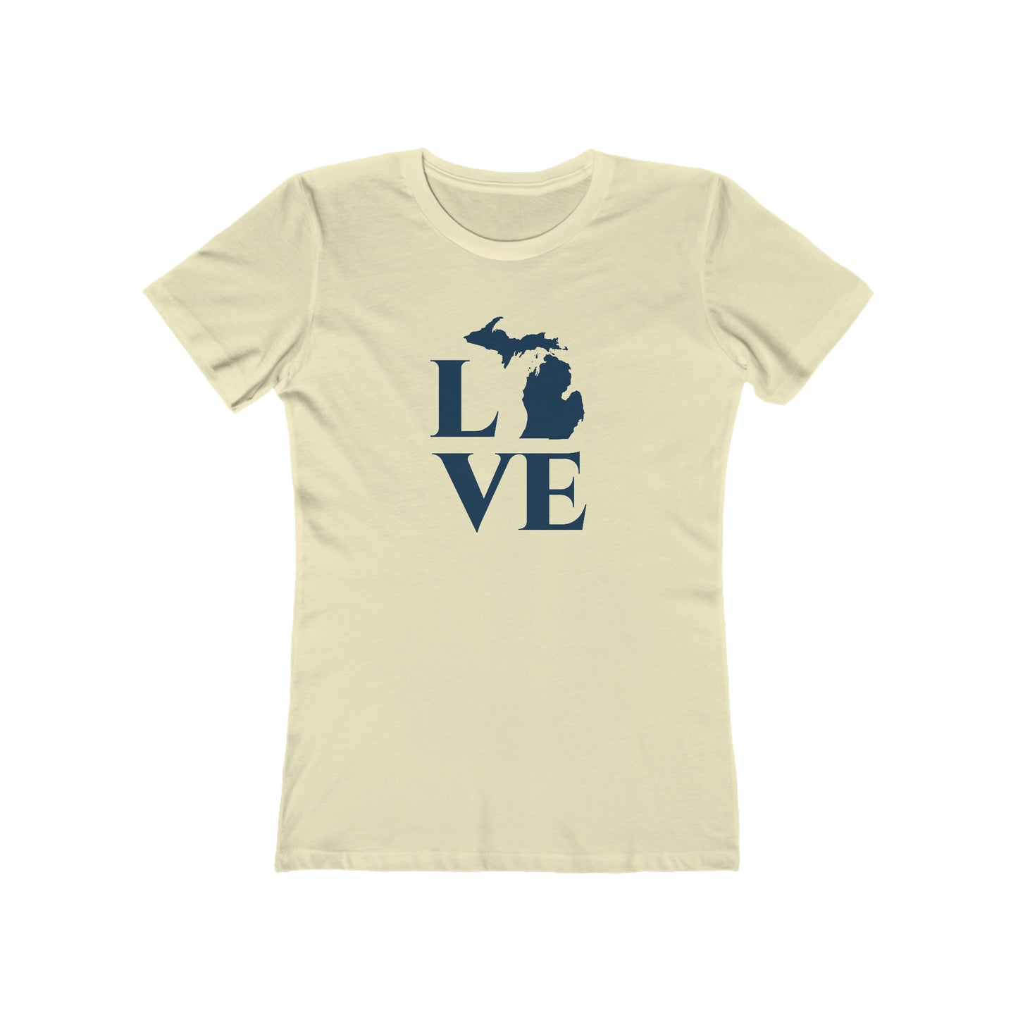 Michigan 'Love' T-Shirt (Roman Serif Font) | Women's Boyfriend Cut