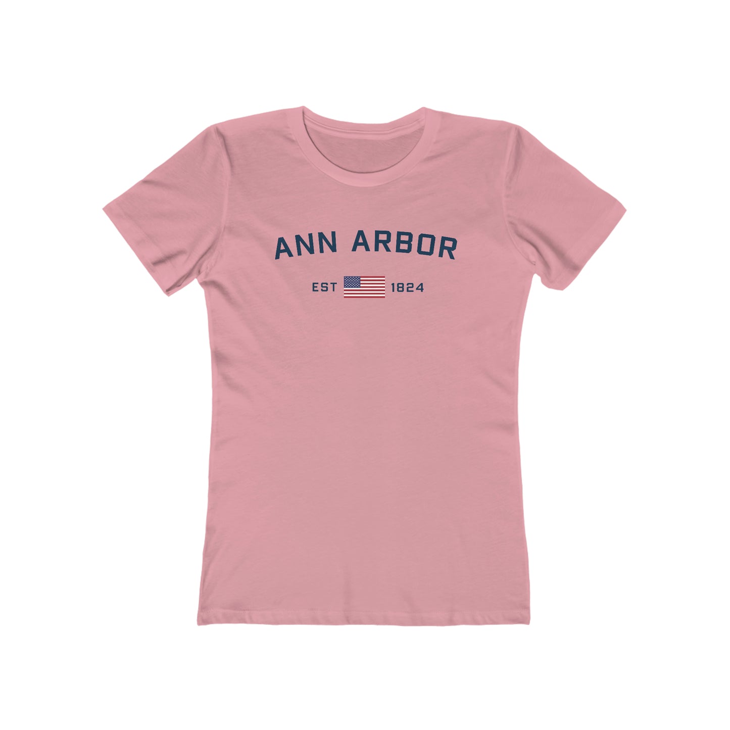 'Ann Arbor EST 1824' (w/USA Flag Outline) | Women's Boyfriend Cut