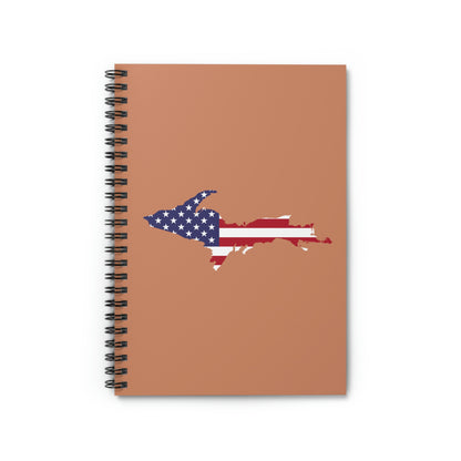 Michigan Upper Peninsula Spiral Notebook (w/ UP USA Flag Outline) | Copper Color