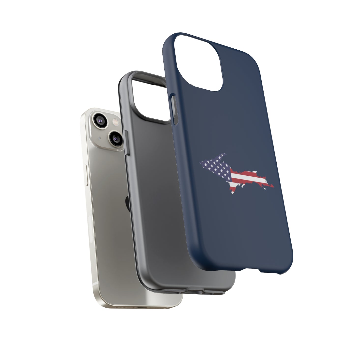 Michigan Upper Peninsula Tough Phone Case (Navy w/ UP USA Outline) | Apple iPhone