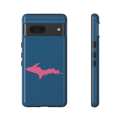 Michigan Upper Peninsula Tough Phone Case (Blueberry w/ Pink UP Outline) | Samsung & Pixel Android