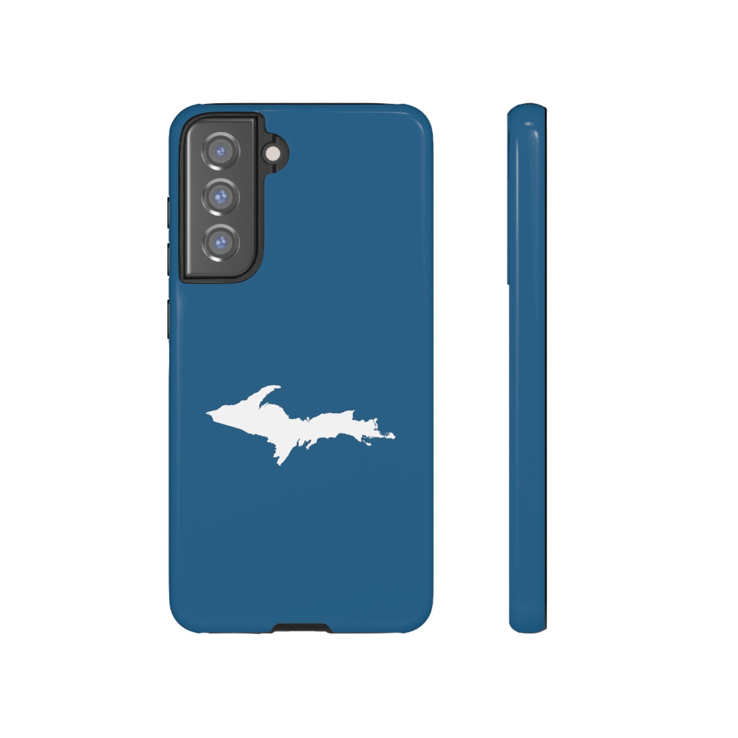 Michigan Upper Peninsula Tough Phone Case (Blueberry w/ UP Outline) | Samsung & Pixel Android