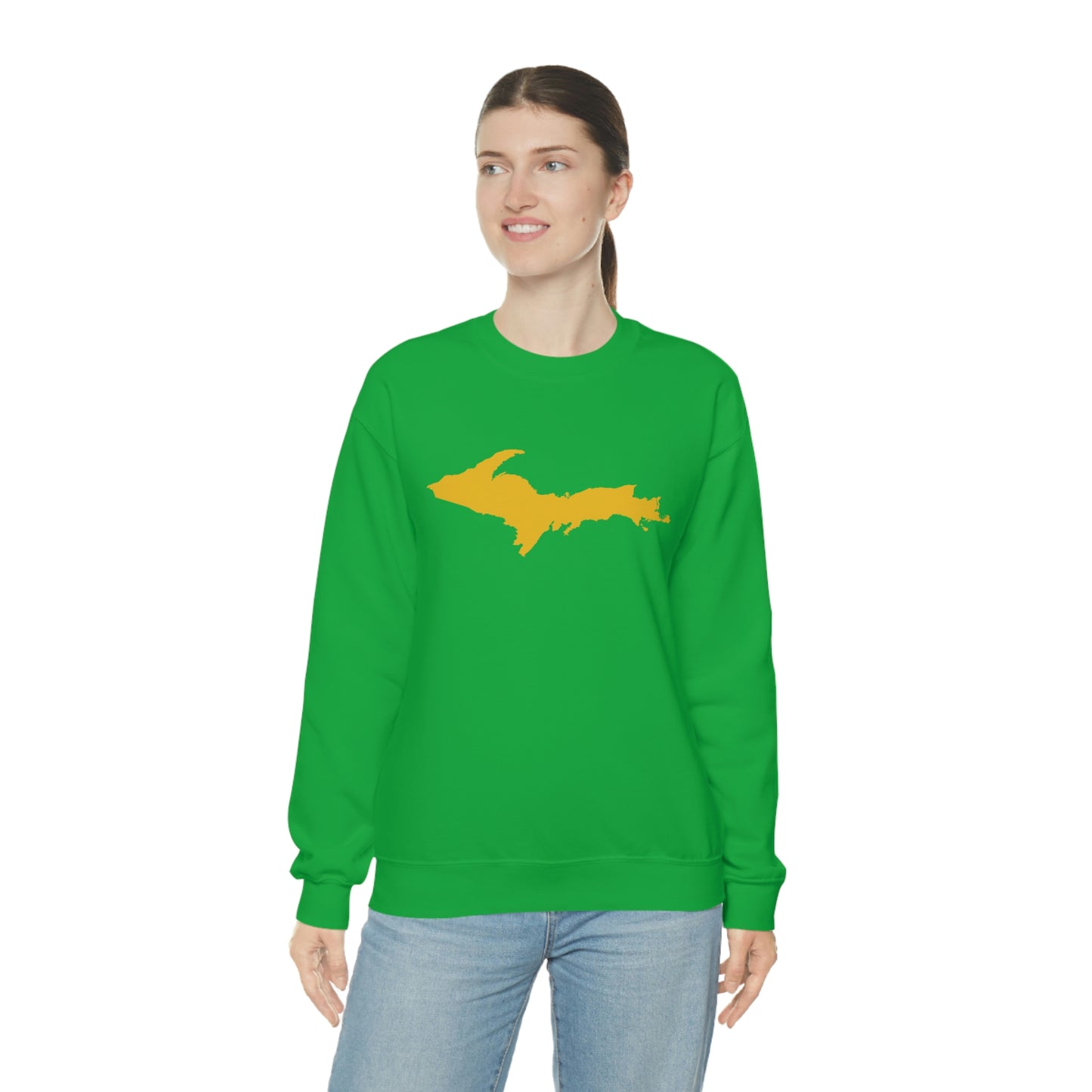 Michigan Upper Peninsula Sweatshirt (w/ Gold UP Outline) | Unisex Standard