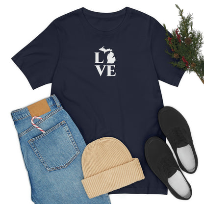 Michigan 'Love' T-Shirt (Roman Serif Font) | Unisex Standard Fit