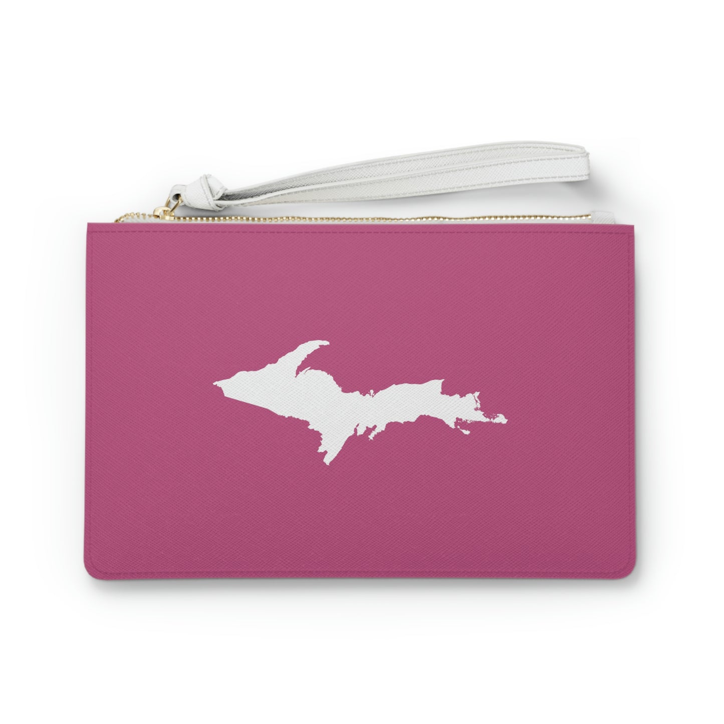 Michigan Upper Peninsula Clutch Bag (Apple Blossom Pink w/UP Outline)