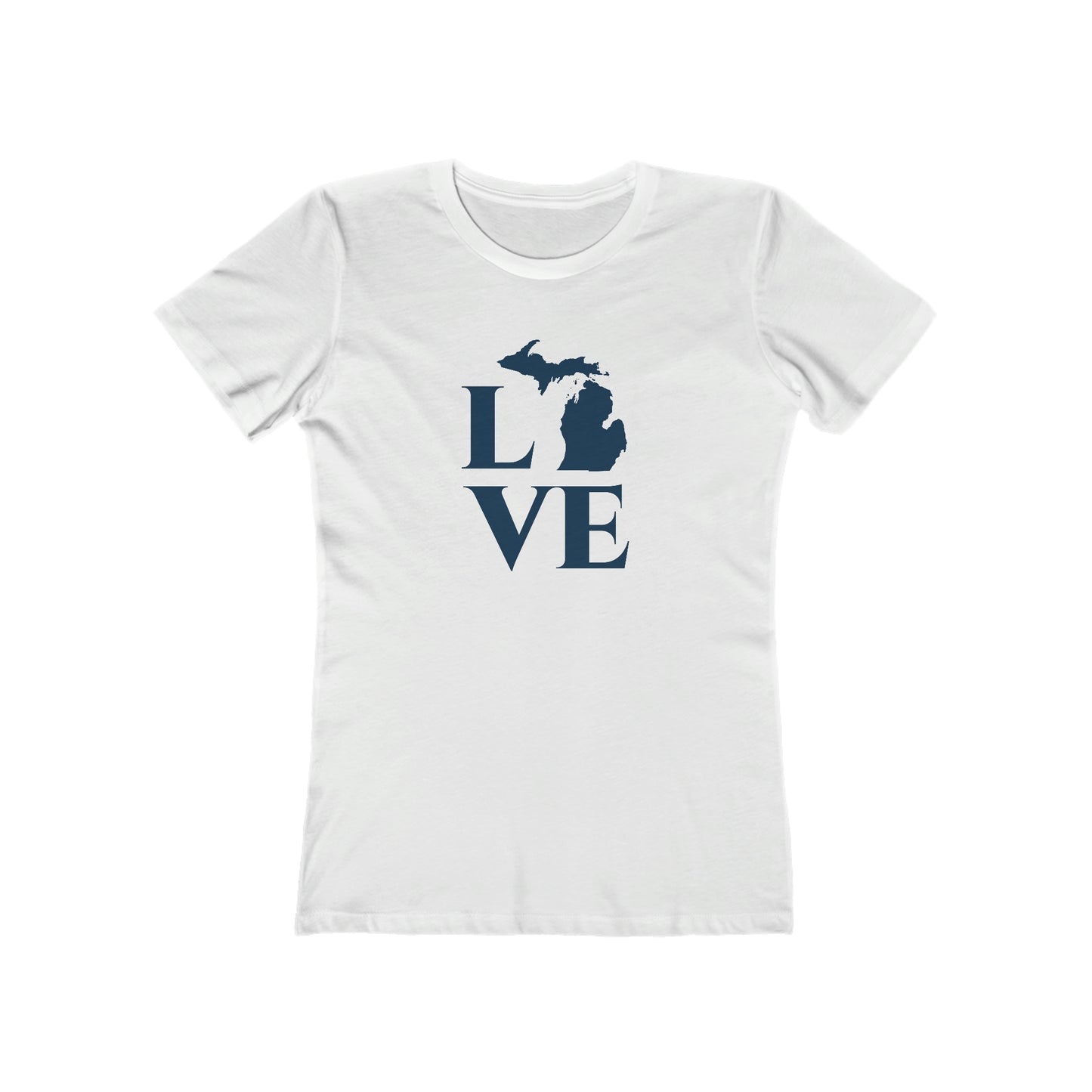 Michigan 'Love' T-Shirt (Roman Serif Font) | Women's Boyfriend Cut