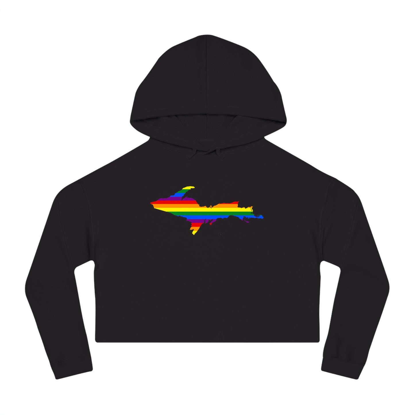 Michigan Upper Peninsula Hoodie (w/ UP Pride Flag Outline) | Lightweight Cropped