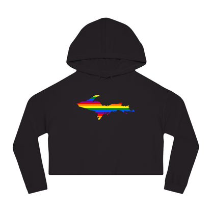 Michigan Upper Peninsula Hoodie (w/ UP Pride Flag Outline) | Lightweight Cropped