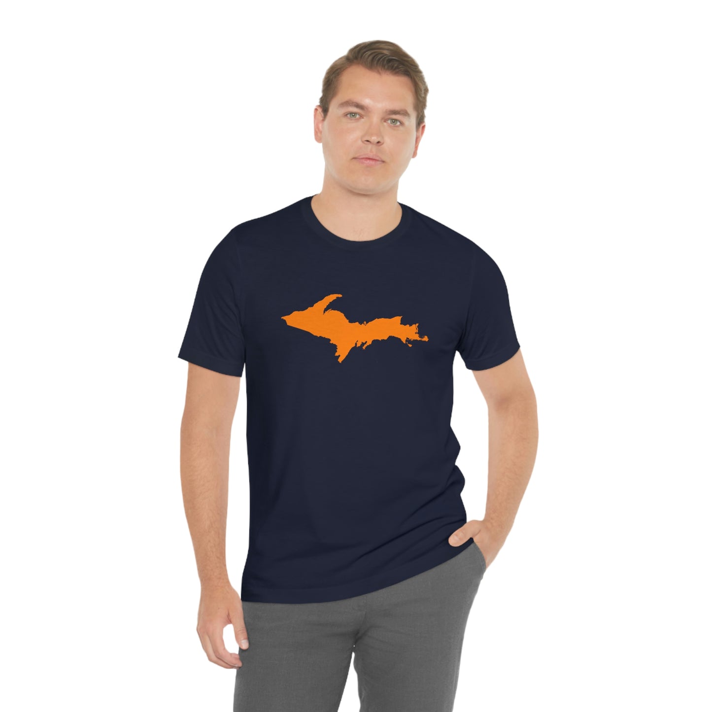 Michigan Upper Peninsula T-Shirt (w/ Orange UP Outline) | Unisex Standard Fit