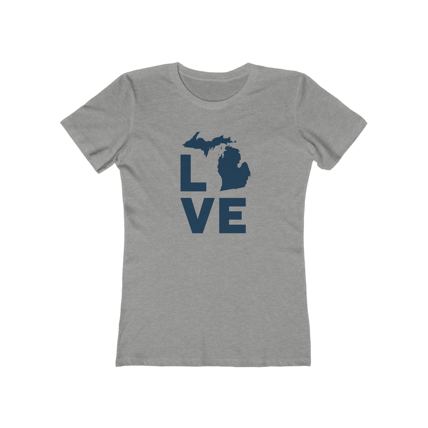 Michigan 'Love' T-Shirt (Geometric Sans Font) | Women's Boyfriend Cut