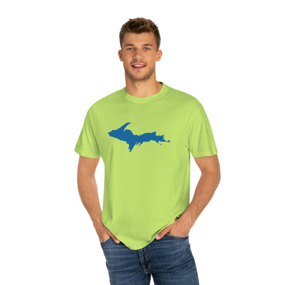 Michigan Upper Peninsula T-Shirt (w/ Azure UP Outline) | Unisex Garment-Dyed