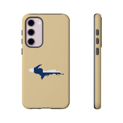 Michigan Upper Peninsula Tough Phone Case (Maple Color w/ UP Finland Flag Outline) | Samsung & Pixel Android