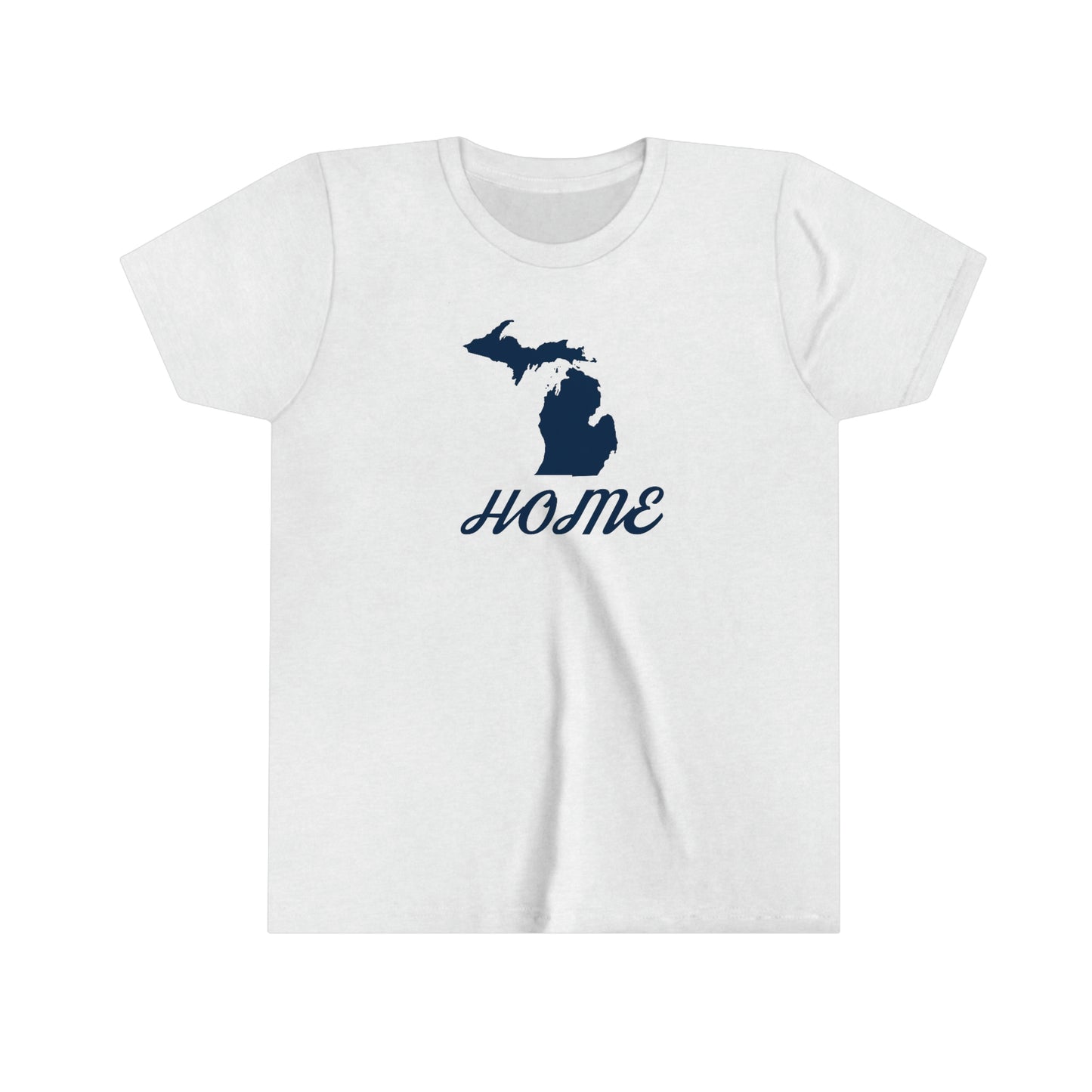 Michigan 'Home' T-Shirt (Retro Script Font) | Youth Short Sleeve