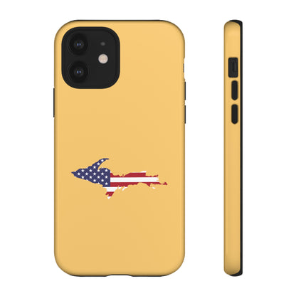 Michigan Upper Peninsula Tough Phone Case (Citrine w/ UP USA Outline) | Apple iPhone