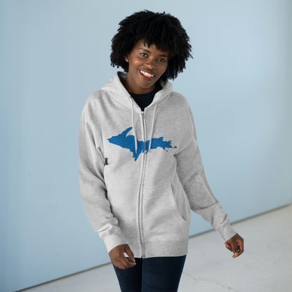 Michigan Upper Peninsula Full-Zip Hoodie (w/ Azure UP Outline)