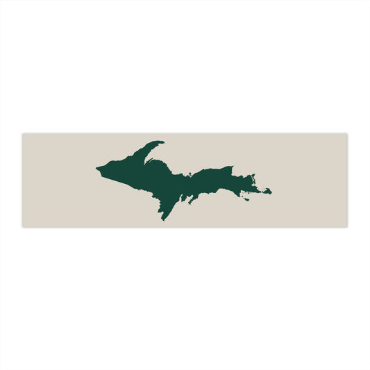 Michigan Upper Peninsula Bumper Sticker (w/ Green UP Outline) | Canvas Color Background