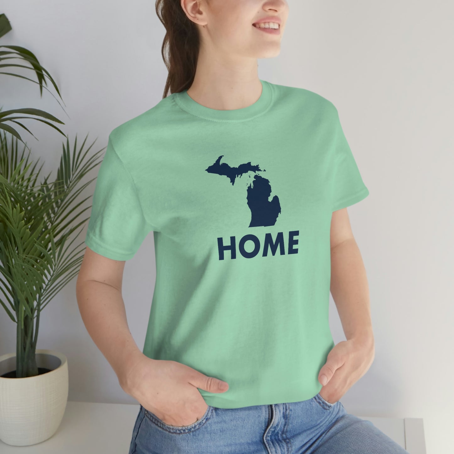 Michigan 'Home' T-Shirt (Geometric Sans Font) | Unisex Standard Fit