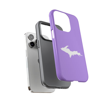 Michigan Upper Peninsula Tough Phone Case (Lavender w/ UP Outline) | Apple iPhone