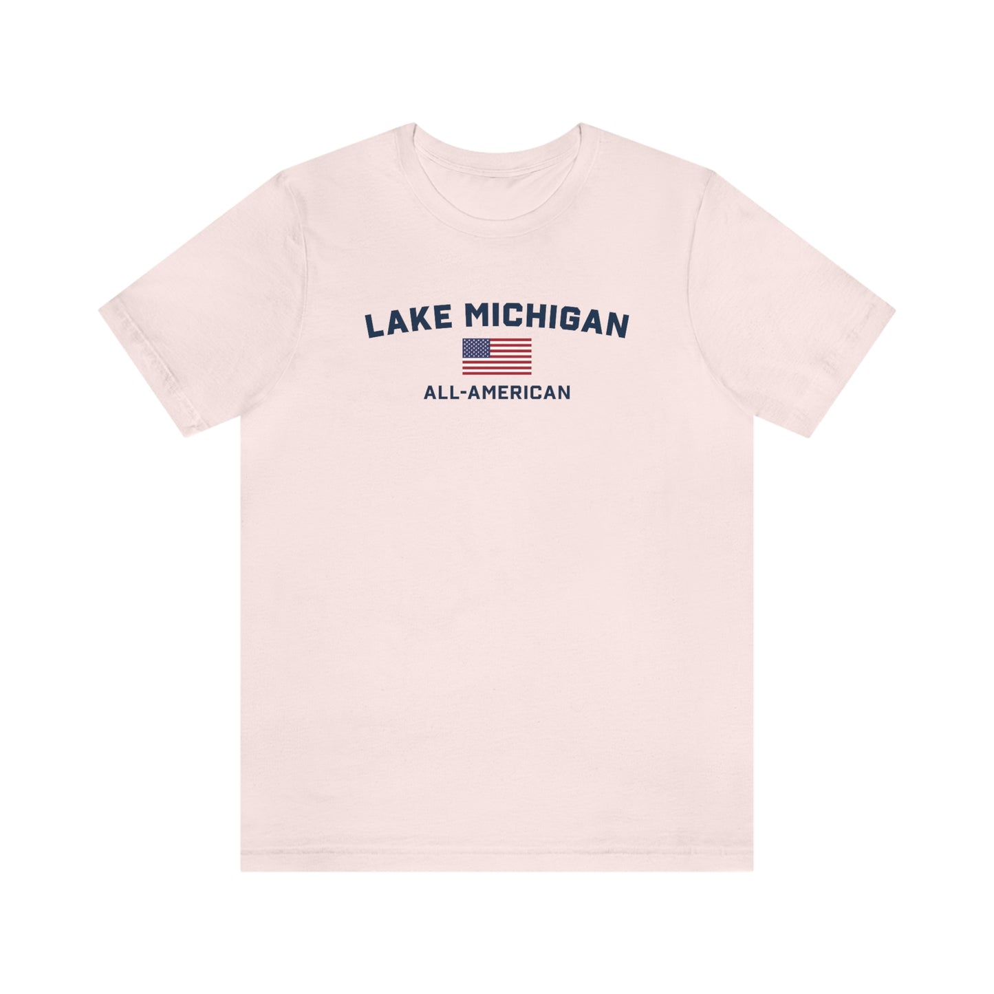 'Lake Michigan All American' T-Shirt (w/USA Flag Outline) | Unisex Standard Fit