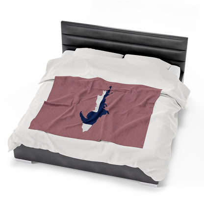 Michigan Upper Peninsula Plush Blanket (w/ UP Finland Flag Outline) | Cherry Blossom Pink