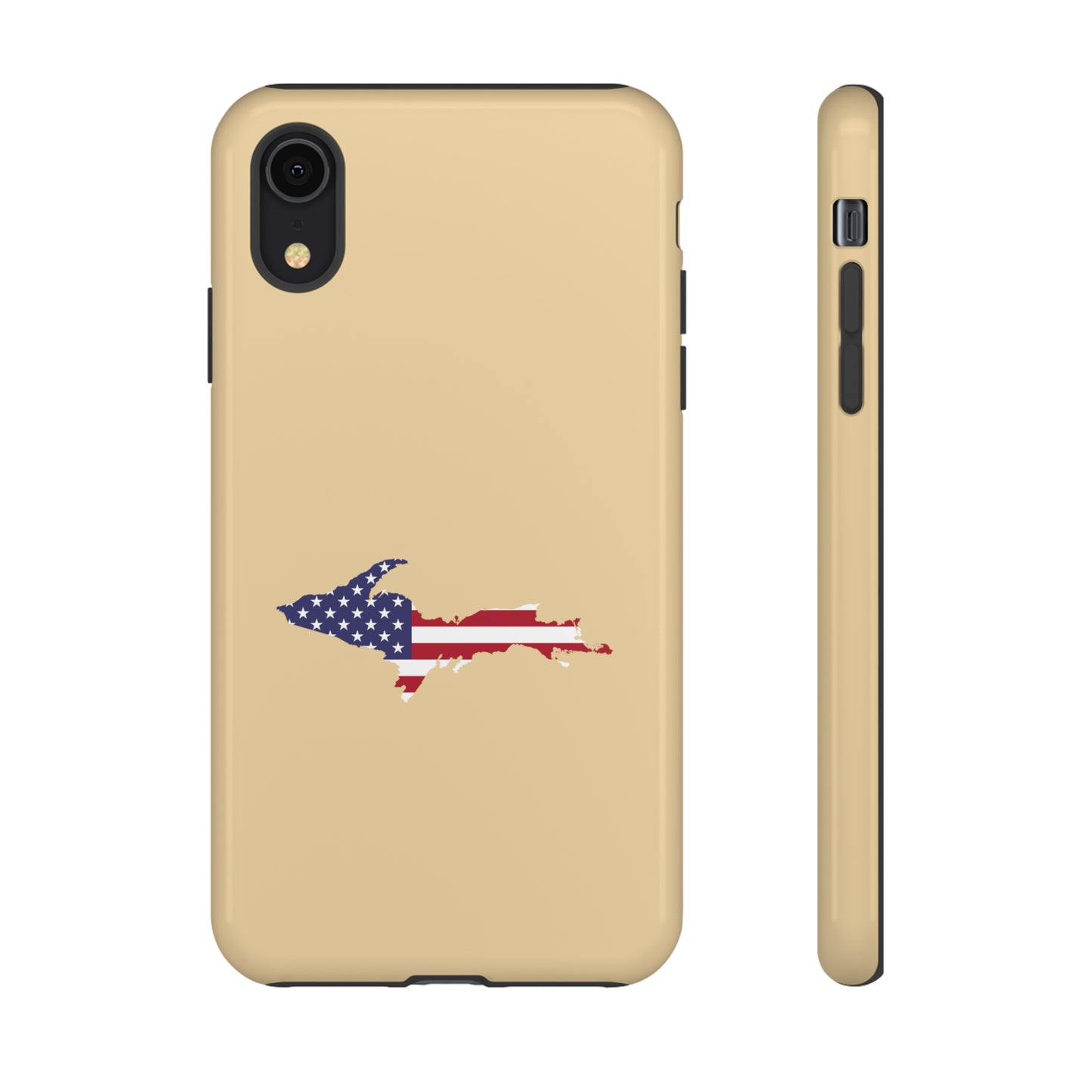 Michigan Upper Peninsula Tough Phone Case (Maple Color w/ UP USA Outline) | Apple iPhone