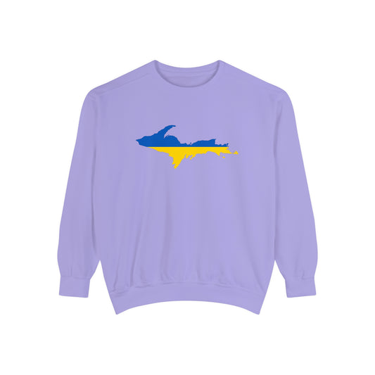 Michigan Upper Peninsula Sweatshirt (w/ UP Ukraine Outline) | Unisex Garment Dyed