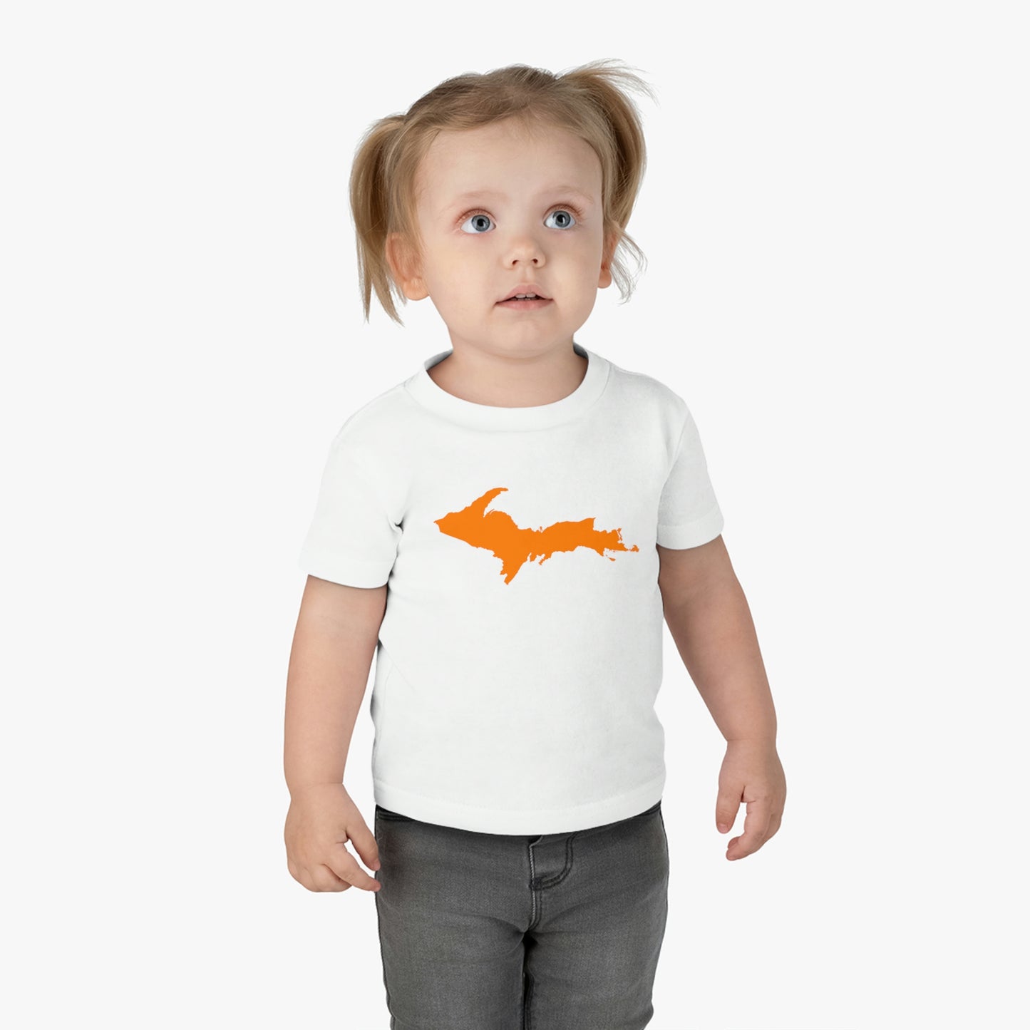 Michigan Upper Peninsula Infant T-Shirt (w/ Orange UP Outline) | Short Sleeve