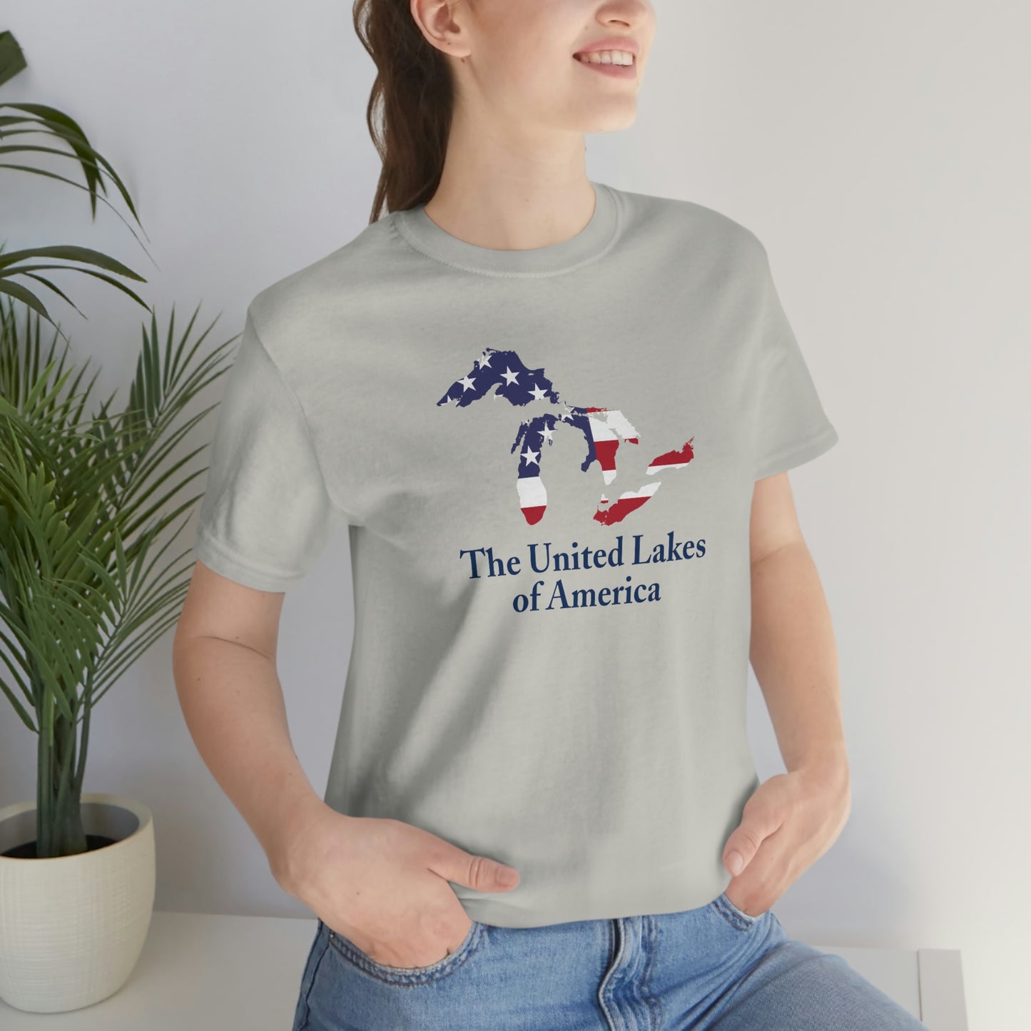 'The United Lakes of America' T-Shirt (w/ Great Lakes USA Flag Outline) | Unisex Standard Fit