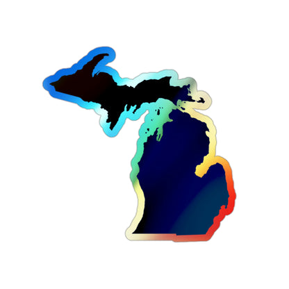 Michigan Outline Holographic Die-cut Stickers | Navy Color