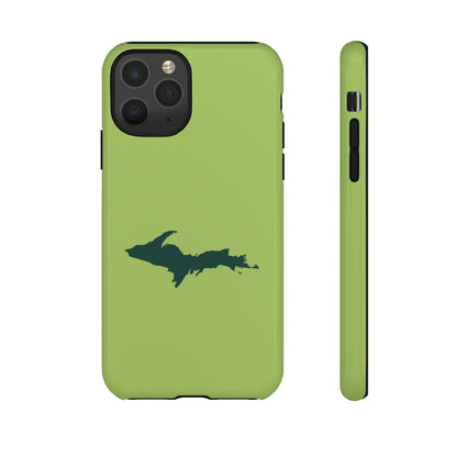 Michigan Upper Peninsula Tough Phone Case (Gooseberry Green w/ Green UP Outline) | Apple iPhone