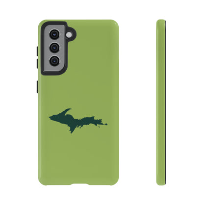 Michigan Upper Peninsula Tough Phone Case (Gooseberry Green w/ Green UP Outline) | Samsung & Pixel Android