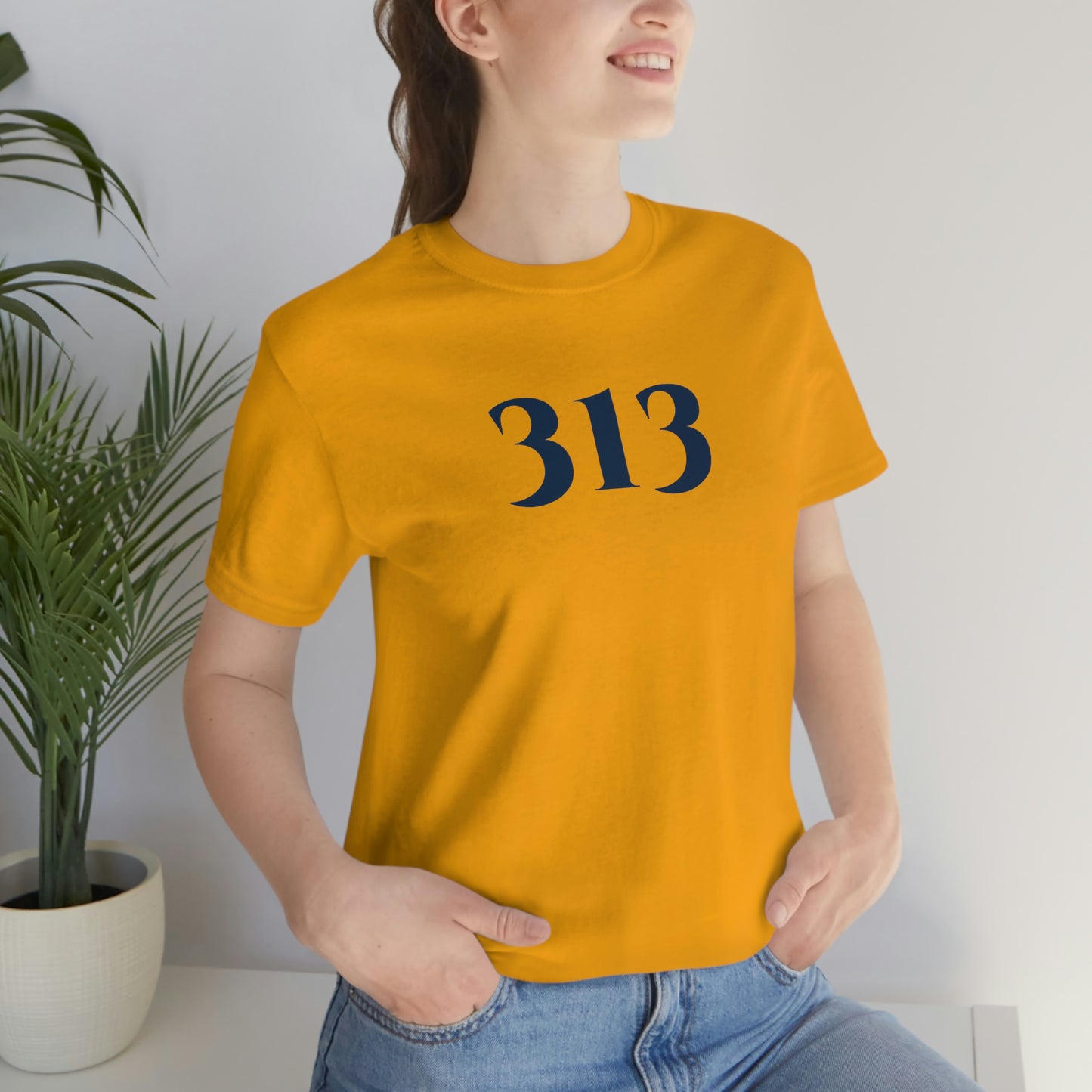 Detroit '313' T-Shirt (Roman Serif Font) | Unisex Standard Fit