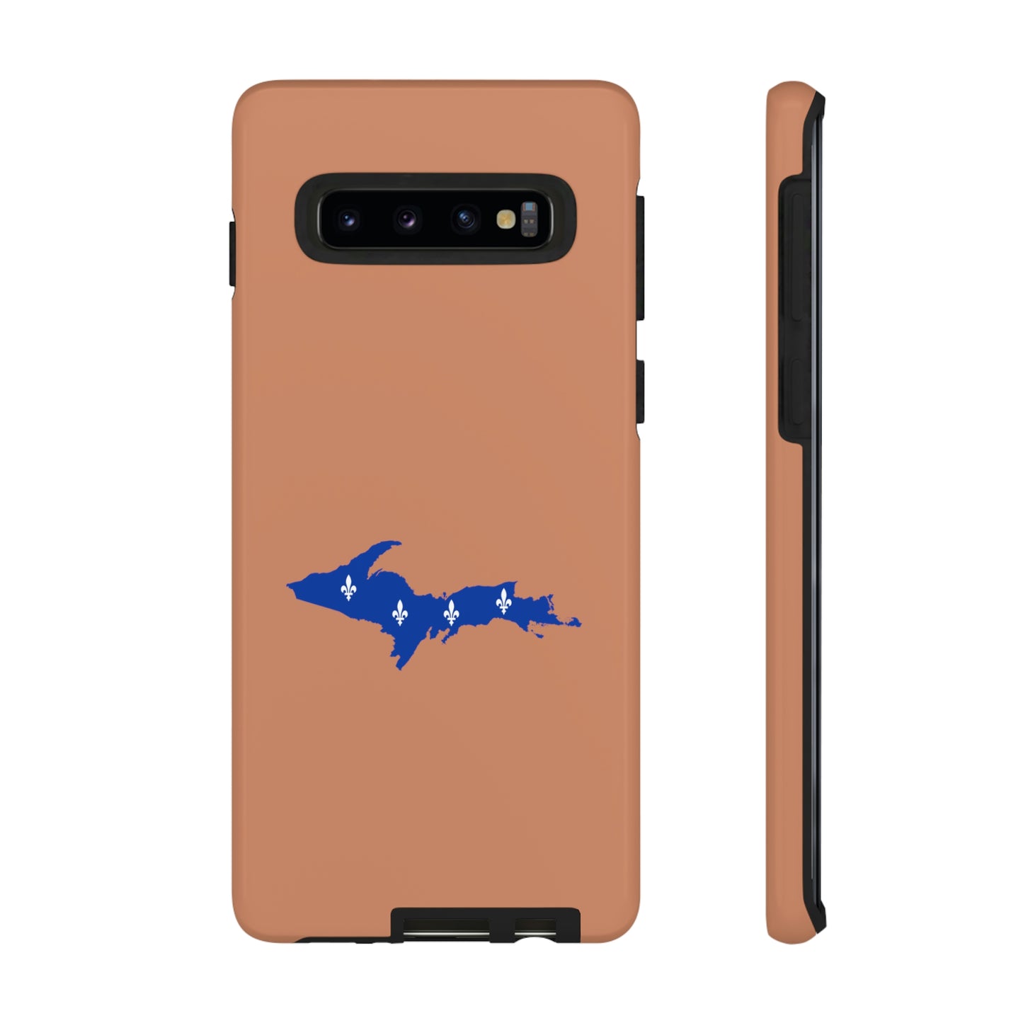 Michigan Upper Peninsula Tough Phone Case (Copper Color w/ UP Quebec Flag Outline) | Samsung & Pixel Android